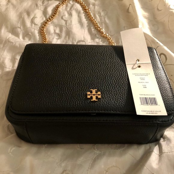 Tory Burch Bags Carter Adjustable Shoulder Bag Black Poshmark